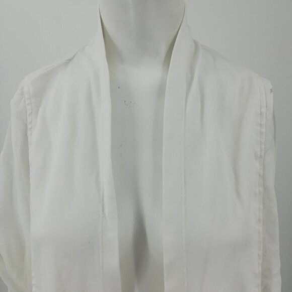 Barbara Lesser White Open Front Cardigan Size S - Picture 3 of 12